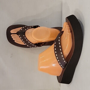 ROXY 1-5/8" WEDGE HEEL‎ FLIP FLOPS SANDALS (sz 9)